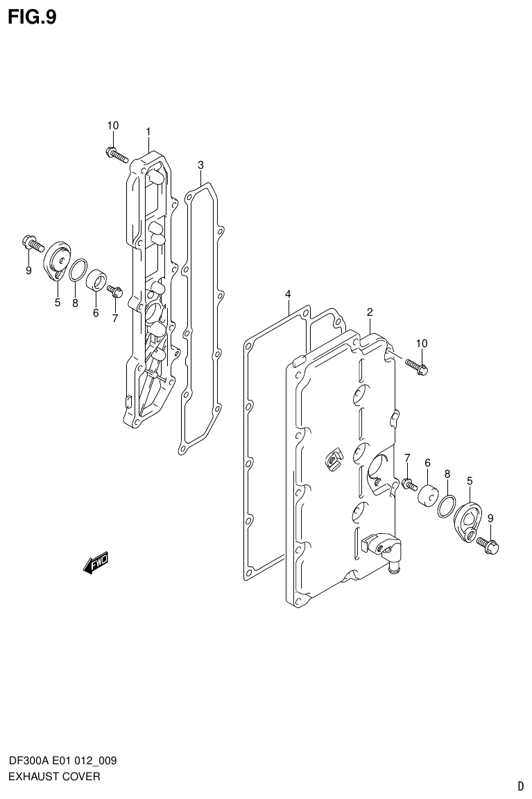 Suzuki DF300AP EXHAUST COVER parts diagram